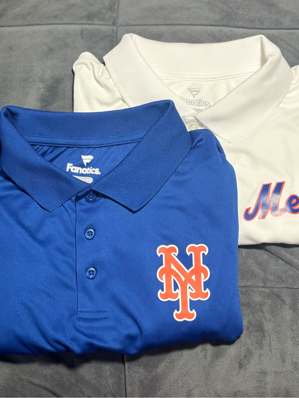 Bundle of 2 Fanatics New York Mets Polo - Royal Blue & White size 2XL